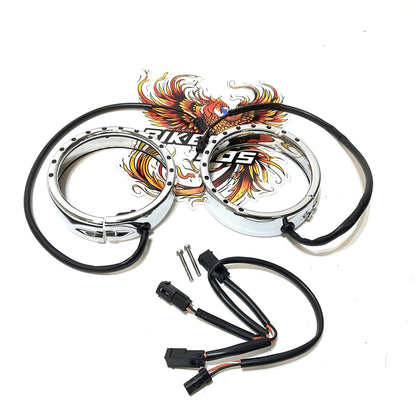 Genuine Harley 1983 Up Touring Softail Dyna 4" Electra Glo Light Rings 61400094