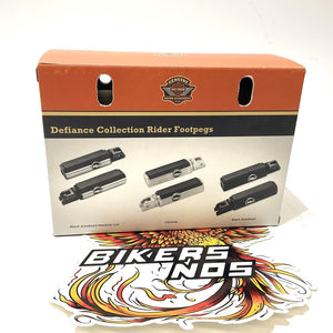 Harley 2018 Up Softail Defiance Rider Footpegs Black Machine Cut 50500804