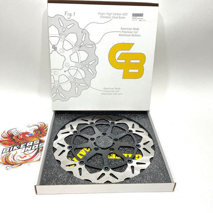 GBrakes 2000-2023 Harley Oversize Wave Front Brake Rotor 13" Black DF680CWSS-B