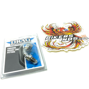 Drag Specialties Chrome Brake line Banjo Fitting 7/16" - 90° AN-3 Male DS-098154