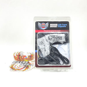 Custom Dynamics Harley Front Mirror Mount Front Turn Signals CD-MMTS-AW-B