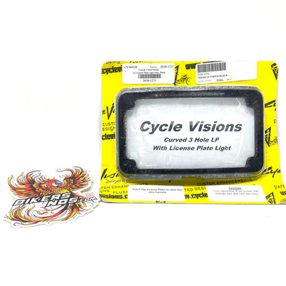 Cycle Visions 3-Hole Mounted LED Lighted License Plate Frame CV4641B
