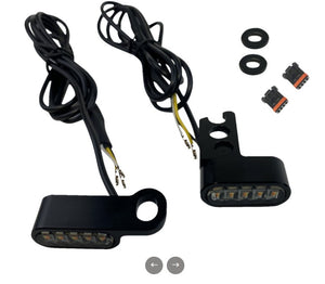 Custom Dynamics Harley Front Mirror Mount Front Turn Signals CD-MMTS-AW-B