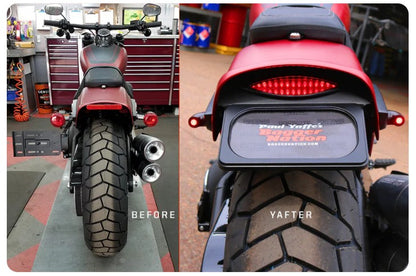 Paul Yaffe 2018up Harley M8 Fat Bob Light & License Plate PYO:LPF-M8FB-LB-SB