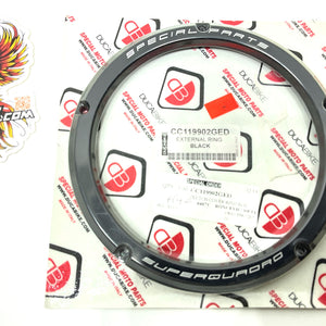 DBK Special Parts Clear Clutch Cover Oil Bath External Ring Black CC1990102GE