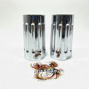 V-Twin 1949 Up Big Twin Chrome Milled Fork Slider Cover Set 24-1166