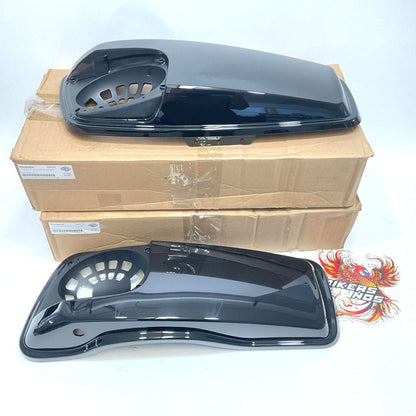 New Harley 2014-2025 Saddlebag Speaker Lid Set Vivid Black 90200826DH 90200827DH