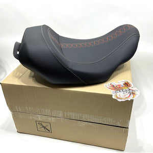 NEW Genuine Harley 2023 Up Low-Profile Solo Touring Seat Orange Stitch 52000691