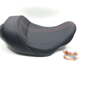 NEW Genuine Harley 2023 Up Low-Profile Solo Touring Seat Orange Stitch 52000691