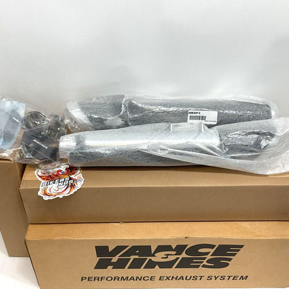 Vance & Hines 2018-2025 Softail 3" Twin Slash Slip-On Mufflers Black 46376