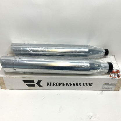 NEW Khrome Werks 2017-2025 Harley Touring 4.5" HP-Plus Chrome Mufflers 202665