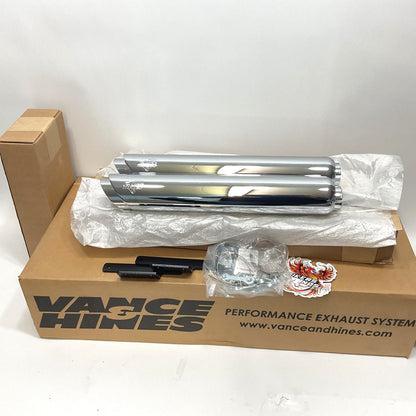 NEW VANCE HINES 2010-2017 Harley Softail 3" Twin Slash Chrome Mufflers 16335