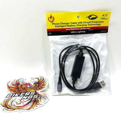 Ridepower USB to Lightning Cable Charger Single-End 4' RP1248USBLHT4FT