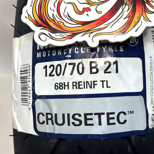 METZELER 21" Front Blackwall Motorcycle Tire Cruisetec 120/70B21 68H 4194900