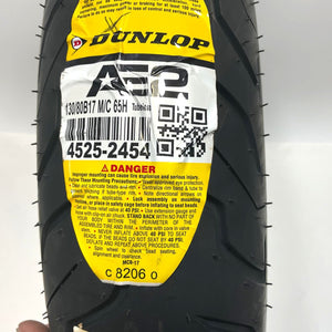 DUNLOP Front Blackwall Motorcycle 17" Tire AE2 130/80B17 65H 45252454  0305-1036