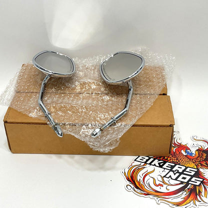Genuine Harley 1982 Up Short Stem Teardrop Chrome Mirrors 91845-03 91840-03