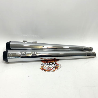 Bassani 4-inch Chrome Megaphone Slip-ons 1995–2016 Harley Touring FLH-517