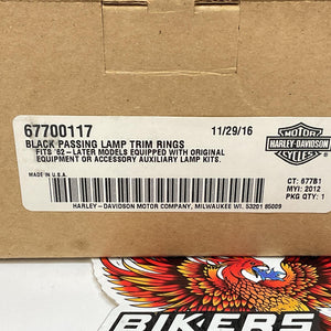 New Genuine Harley Passing Lamp Trim Ring Gloss Black 67700117
