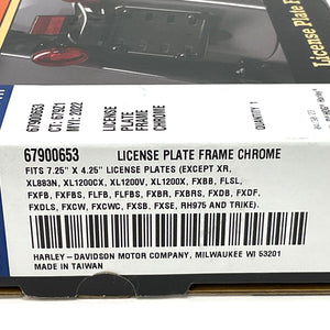 New Genuine Harley Chrome License Plate Frame 67900653