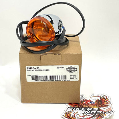 NOS Genuine Harley 2006-2023 Touring Chrome Front Bullet Turn Signal 69292-06