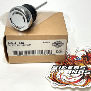 Genuine Harley 1991-1999 Softail Chrome Oil Tank Filler Cap Dipstick 62634-84A