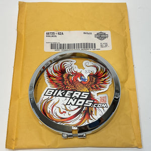 New Genuine Harley FL FLH 4" Auxiliary Fog Lamp Chrome Bezel Ring 68725-62A