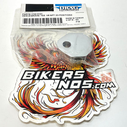 Drag Specialties Brake Line Tee 1/8" NPT - X3 1742-0141