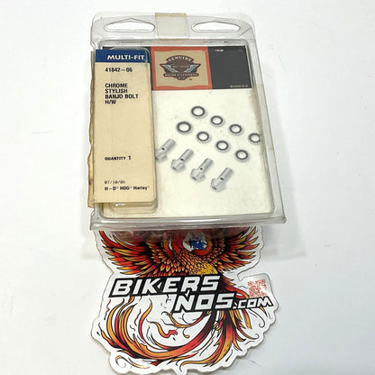 Genuine Harley 2000-2017 Dyna Softail Sportster Banjo Bolt Kit Chrome 41842-06
