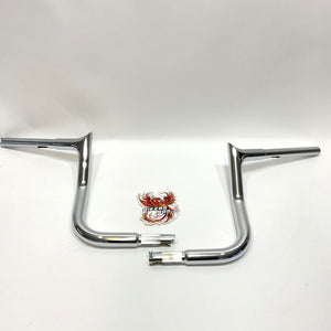 FBI 1986-2022 Touring 1.25" Pointed Top Chrome 10" Ape Hanger Handlebars 905010