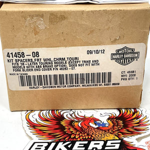 New Genuine Harley 2008 Up Touring Chrome Tapered Front Wheel Spacers 41458-08