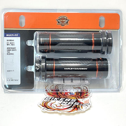 New Genuine Harley 2008-2025 Adversary Hand Grips Black & Orange 56100544
