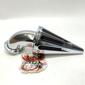 D&M Custom Cycles EVO Twin Cam Slotted Bullet Air Cleaner Chrome  7807-0017