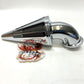 D&M Custom Cycles EVO Twin Cam Slotted Bullet Air Cleaner Chrome  7807-0017