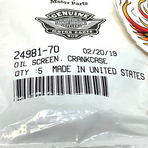 New Genuine Harley 1970-99 Shovel & Evo Crankcase Oil Screen 5pk 24981-70