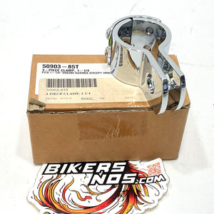 New Genuine Harley Footpeg 1.25" Three-Piece Chrome Clamp 50903-85T