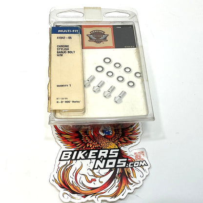 Genuine Harley 2000-2017 Dyna Softail Sportster Chrome Banjo Bolt Kit 41842-06