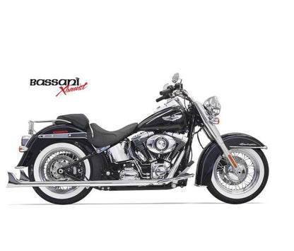 Bassani Chrome True Duals 33" Fishtail Exhaust 2007 -2017 Harley Softail 1S26E-33