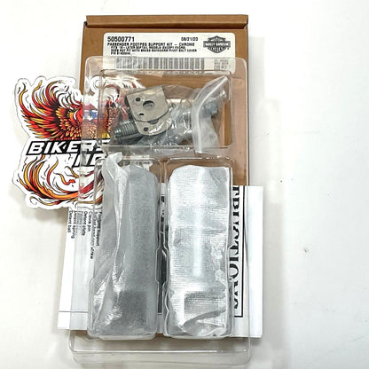 New Genuine Harley 2018 Up Softail Passenger Footpeg Support Kit Chrome 50500771