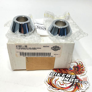 New Genuine Harley Front Chrome Tapered Axle Wheel Spacers 41361-08