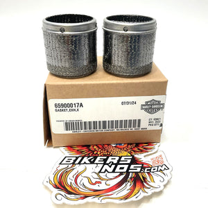 New Genuine Harley 2017 Up XL Dyna Touring Softail 2pc Muffler Gaskets 65900017