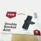 Ram Mounts Black Adjustable Aluminum Double Socket Arm RAM-B-201