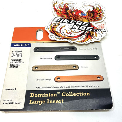 Harley 2006-2018 TC M8 Brushed Orange Dominion Large Derby Cover Insert 61400606