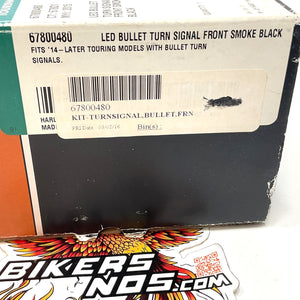 New Genuine Harley 2014-2025 Touring LED Bullet Front Turn Signal Kit 67800480