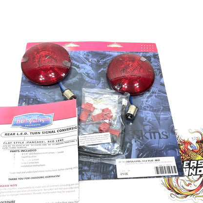 Kuryakyn Harley 3 1/4" Flat Red Rear LED Turn Signal Inserts 4948