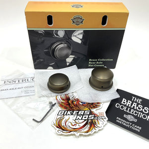 New Genuine Harley 2008 Up Softail Dyna Brass Rear Axle Nut Covers 43000050