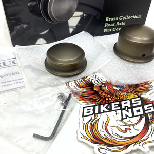 New Genuine Harley 2008 Up Softail Dyna Brass Rear Axle Nut Covers 43000050