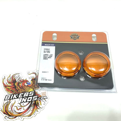 New Genuine Harley Davidson Amber Bullet LED Turn Signal Lenses 67800642