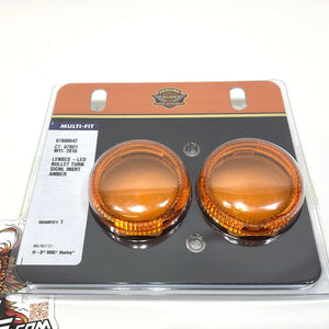 New Genuine Harley Davidson Amber Bullet LED Turn Signal Lenses 67800642