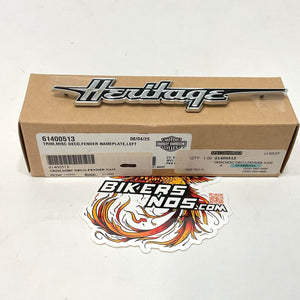 NEW Genuine Harley 2018 up Heritage Left Fender Badge 61400513