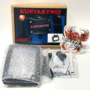 Kuryakyn 2010-2021 Harley Touring Black Curved License Plate Mount KUR3147